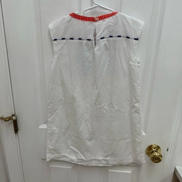 Crewcuts White sleeveless Dress with Colorful Embroidery NWOT - Picture 7 of 9